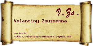 Valentiny Zsuzsanna névjegykártya