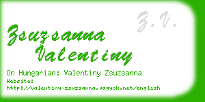 zsuzsanna valentiny business card